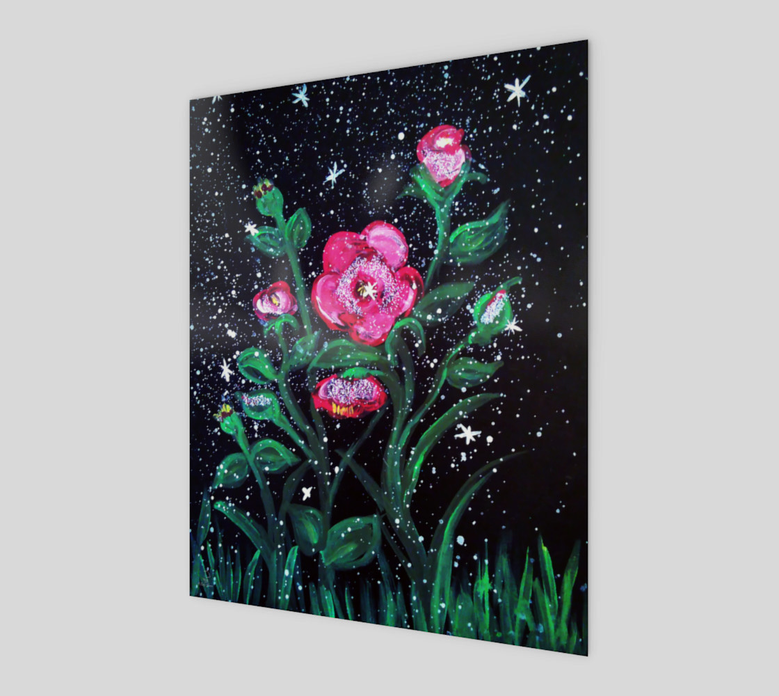 Red Roses in The Snow original painting by Tabz Jones thumbnail #1
