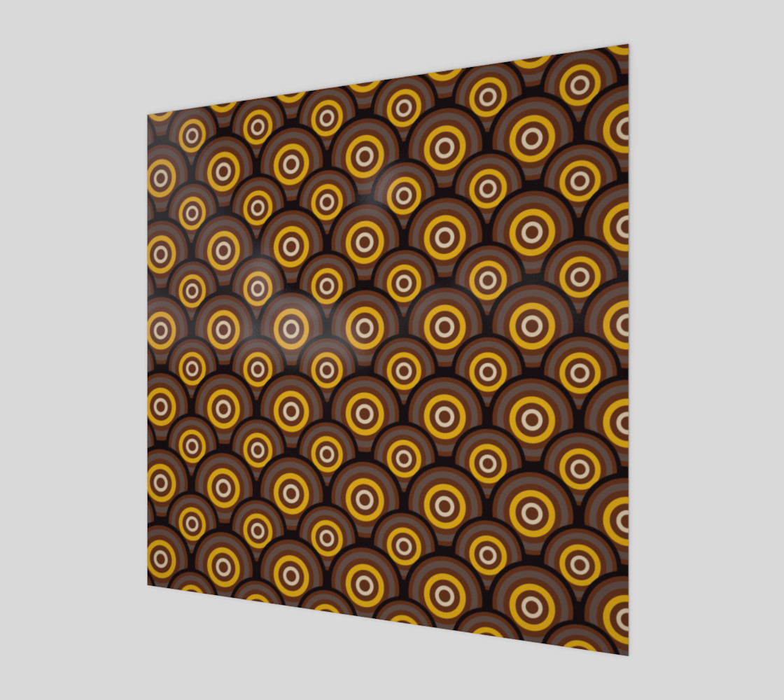 retro circles brown with yellow preview #1