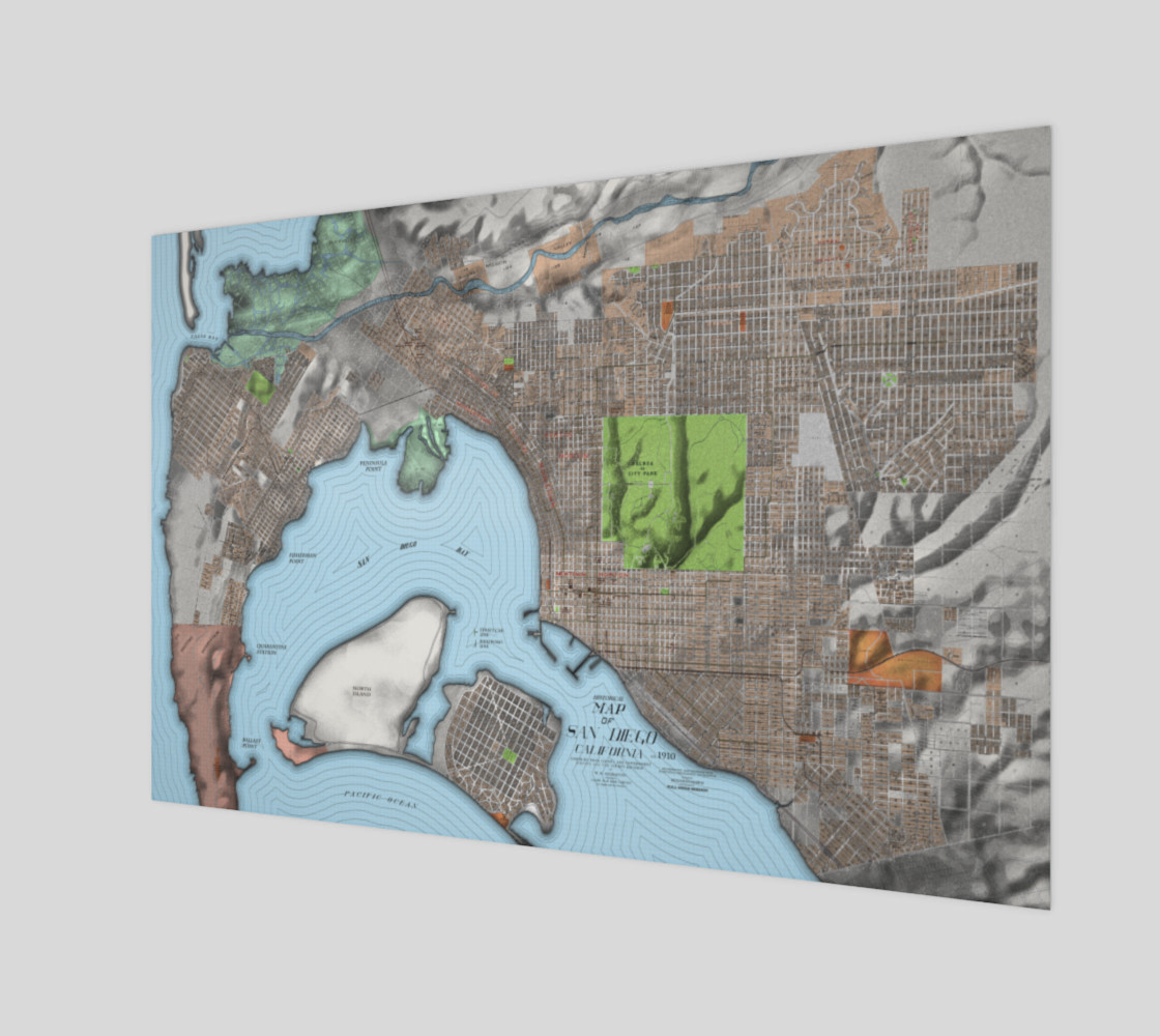 Historical Map of San Diego California preview #1