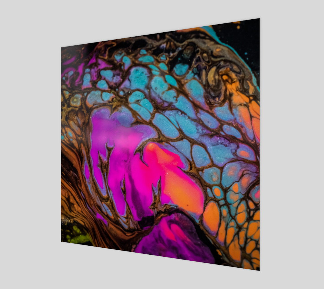 Iridescent cells abstract painting preview #1