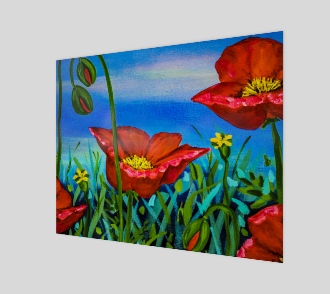 Red Poppies 20 x 16 3D preview