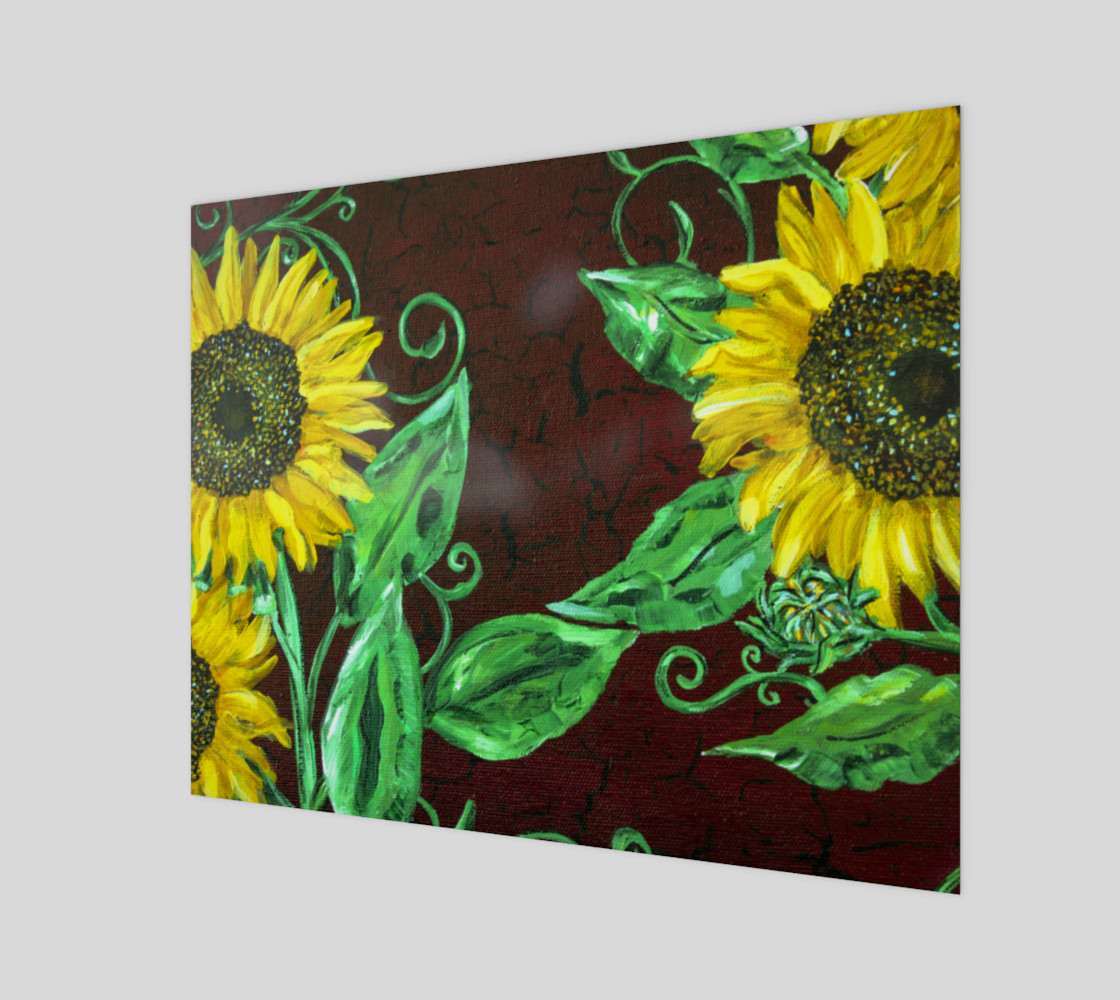 Sunflowers with Crackle 20 x 16 thumbnail #2