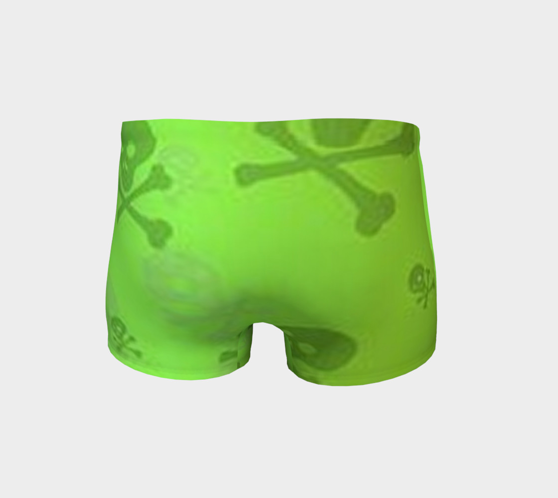 Cartoon Skull On Green Shorts preview #4