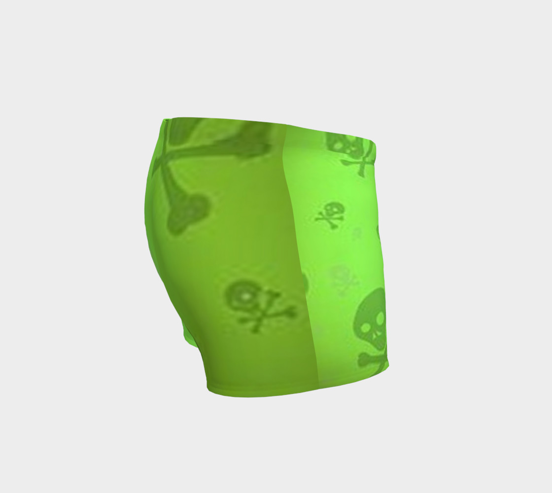 Cartoon Skull On Green Shorts preview #3