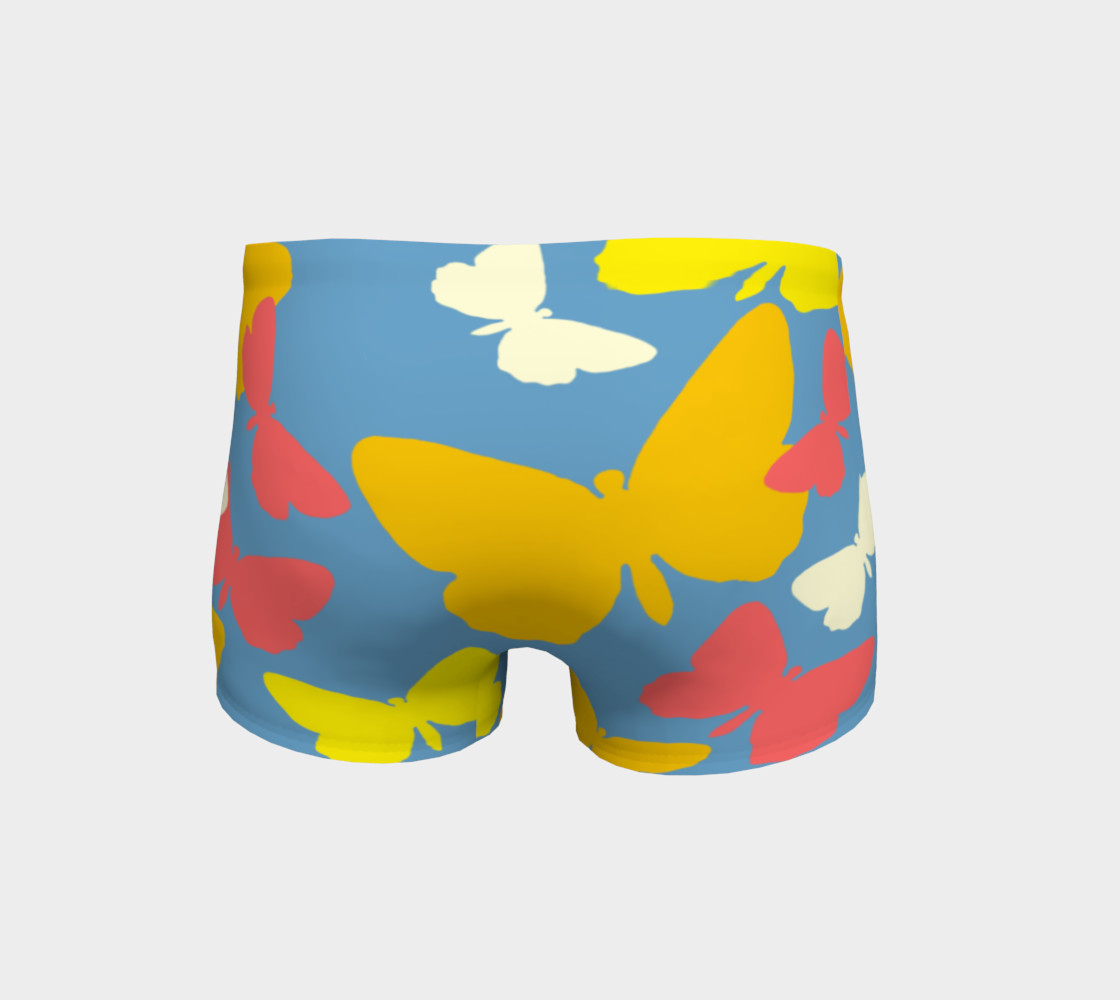 Yellow and Orange Butterflies on Blue Shorts preview #4