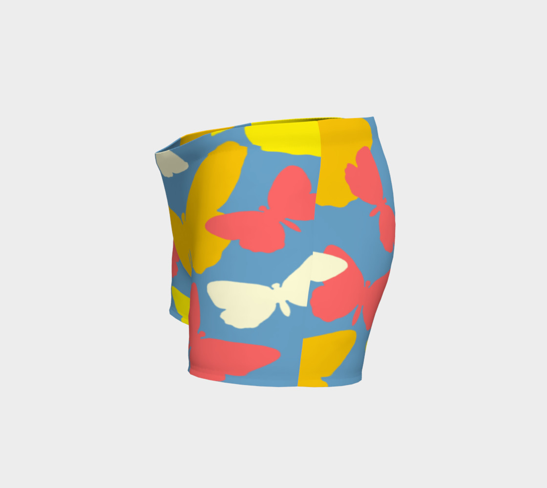 Yellow and Orange Butterflies on Blue Shorts thumbnail #3