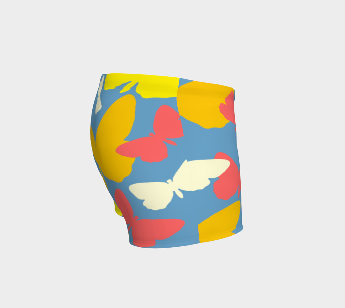 Yellow and Orange Butterflies on Blue Shorts preview #3