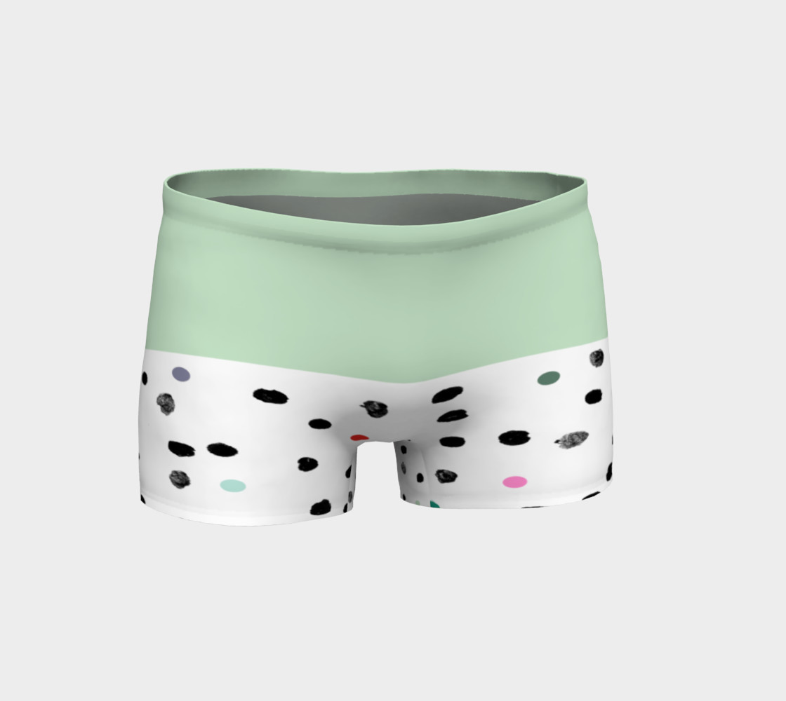 Aperçu 3D de Mint and Polka Dots Yoga Shorts