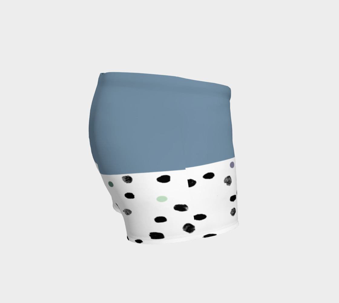 Blue and Polka Dots Yoga Shorts Miniature #4