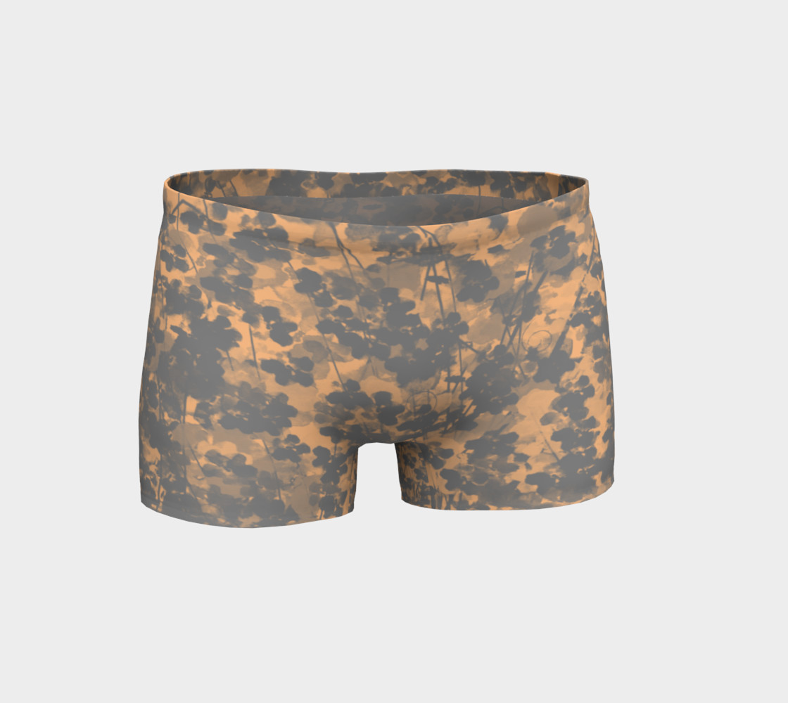Shadow Flowers Yoga Shorts 3D preview