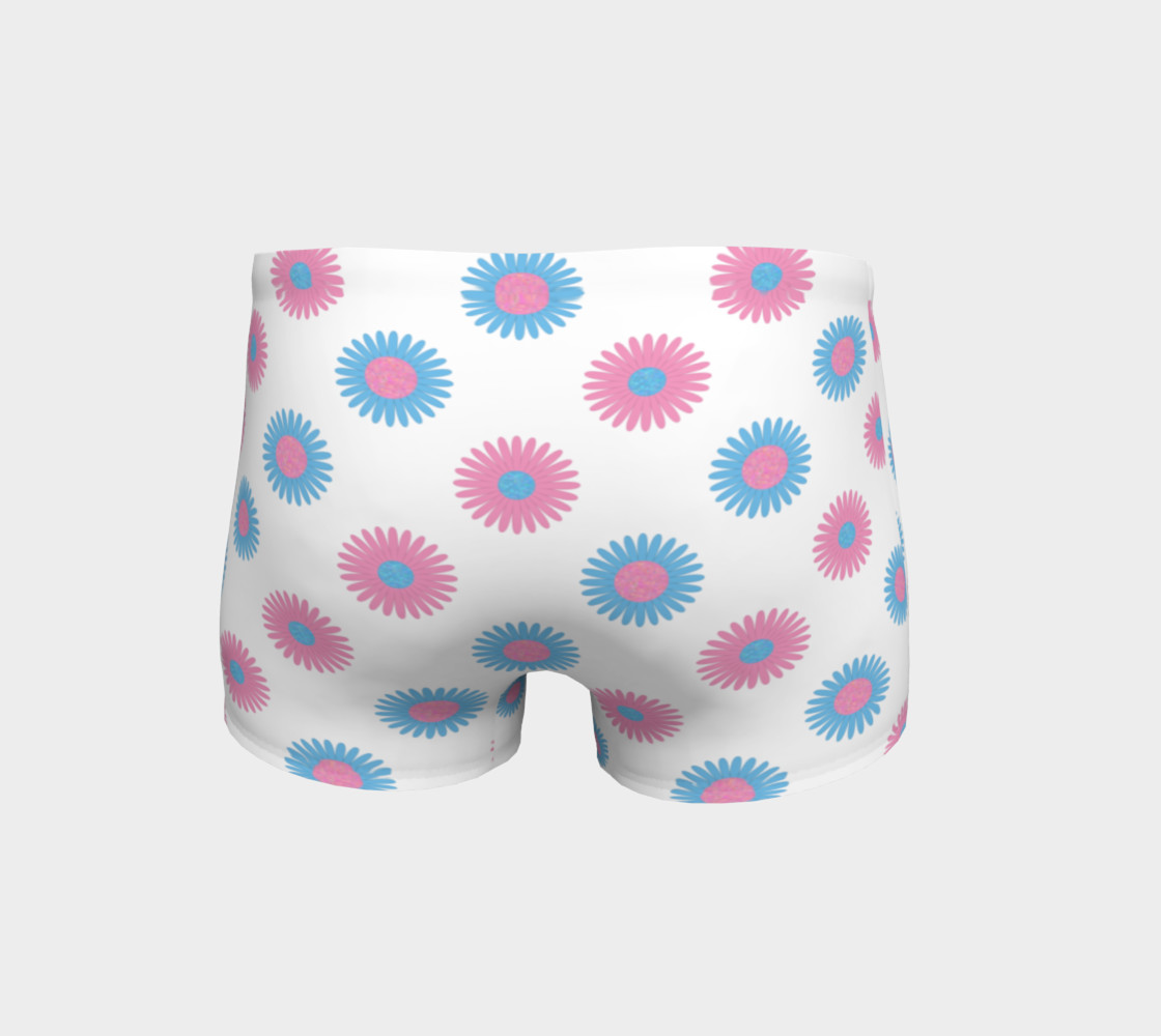 Pink and Blue Flowers Trans Pride Shorts (White) thumbnail #5