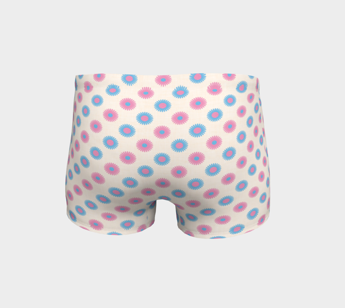 Pink and Blue Flowers Trans Pride Shorts (Cream) preview #4
