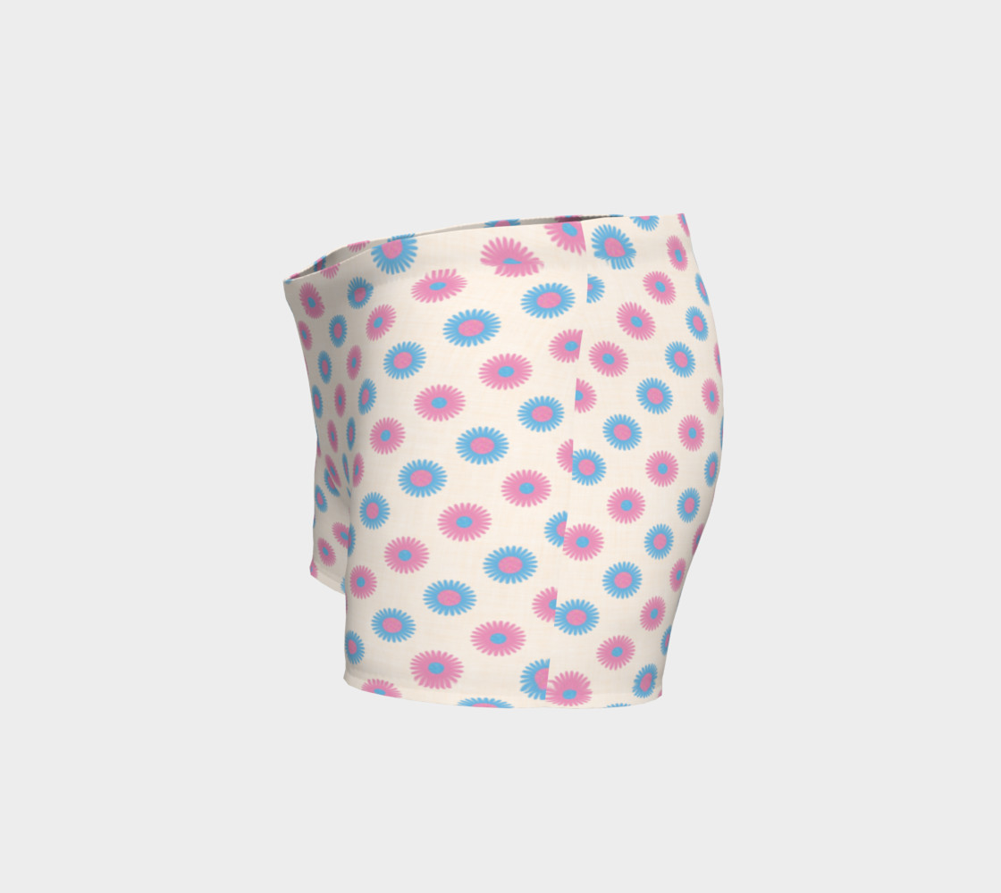 Pink and Blue Flowers Trans Pride Shorts (Cream) preview #2