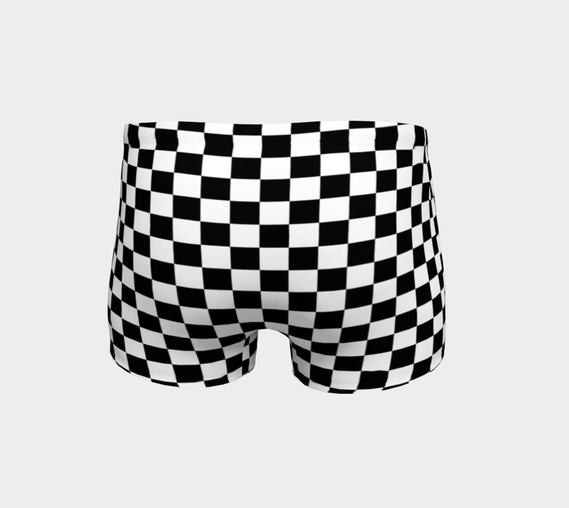 Black White Checker Board Pattern Shorts thumbnail #5