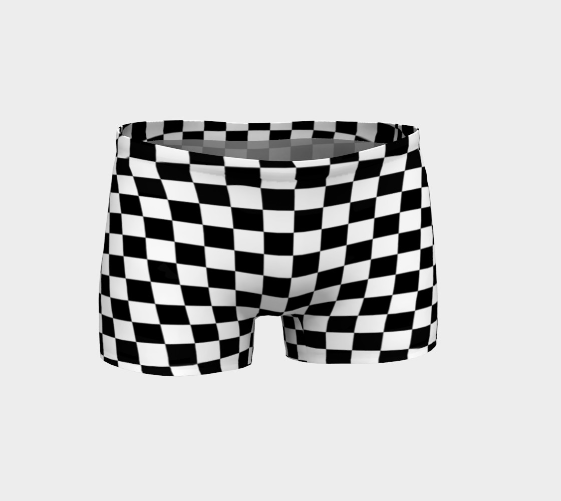 Black White Checker Board Pattern Shorts preview #1