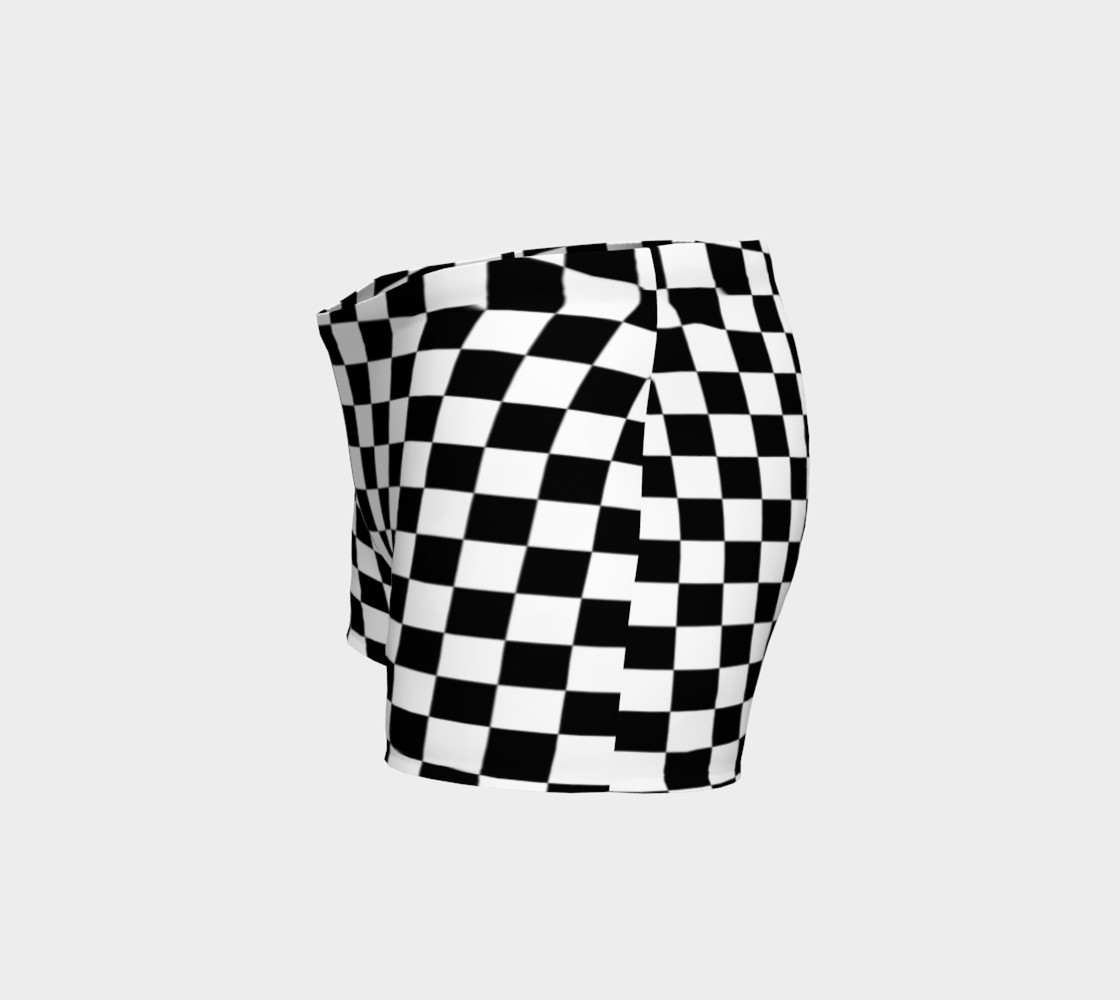 Black White Checker Board Pattern Shorts preview #2
