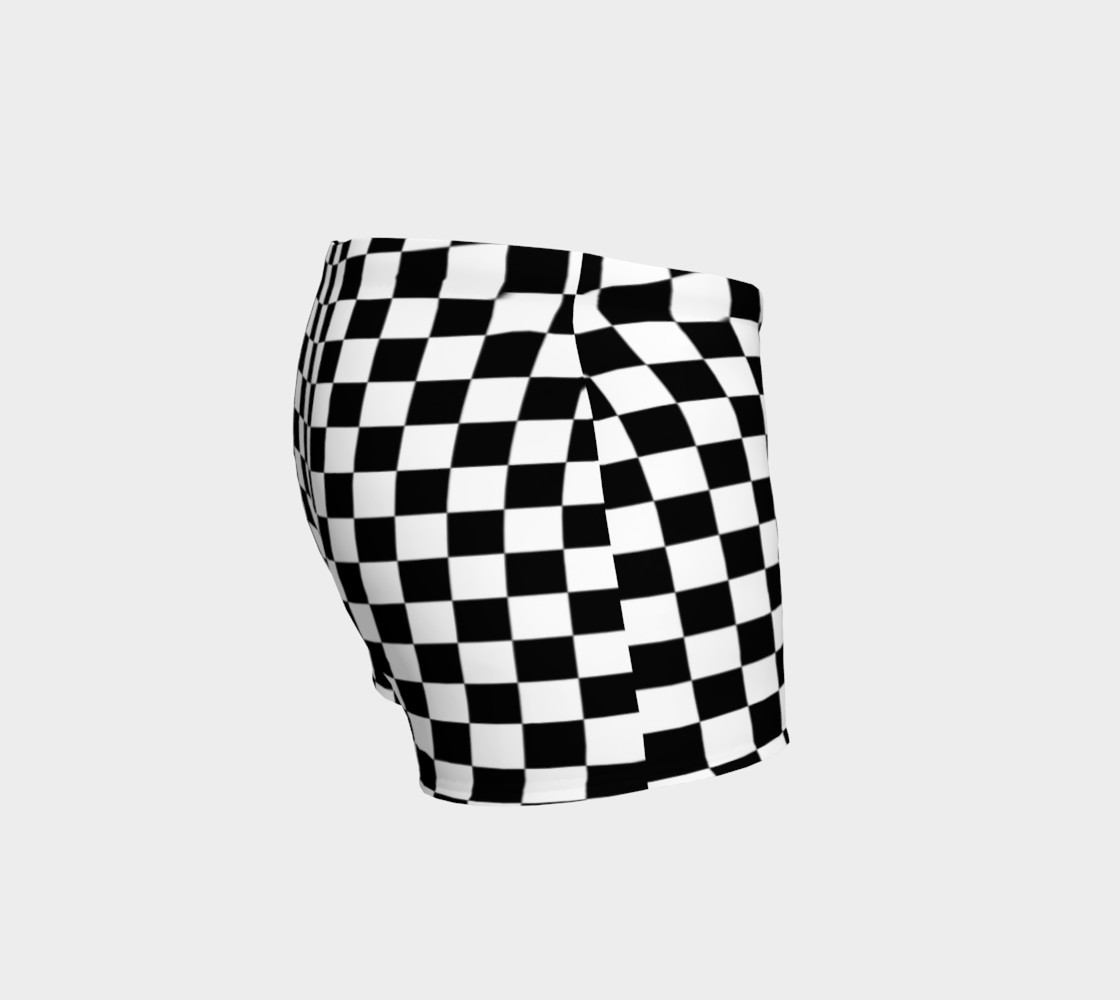 Black White Checker Board Pattern Shorts preview #3