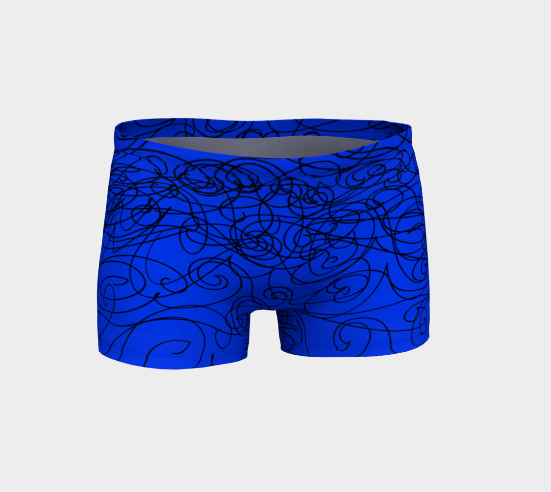 Vibrant Blue Graphite Shorts 3D preview