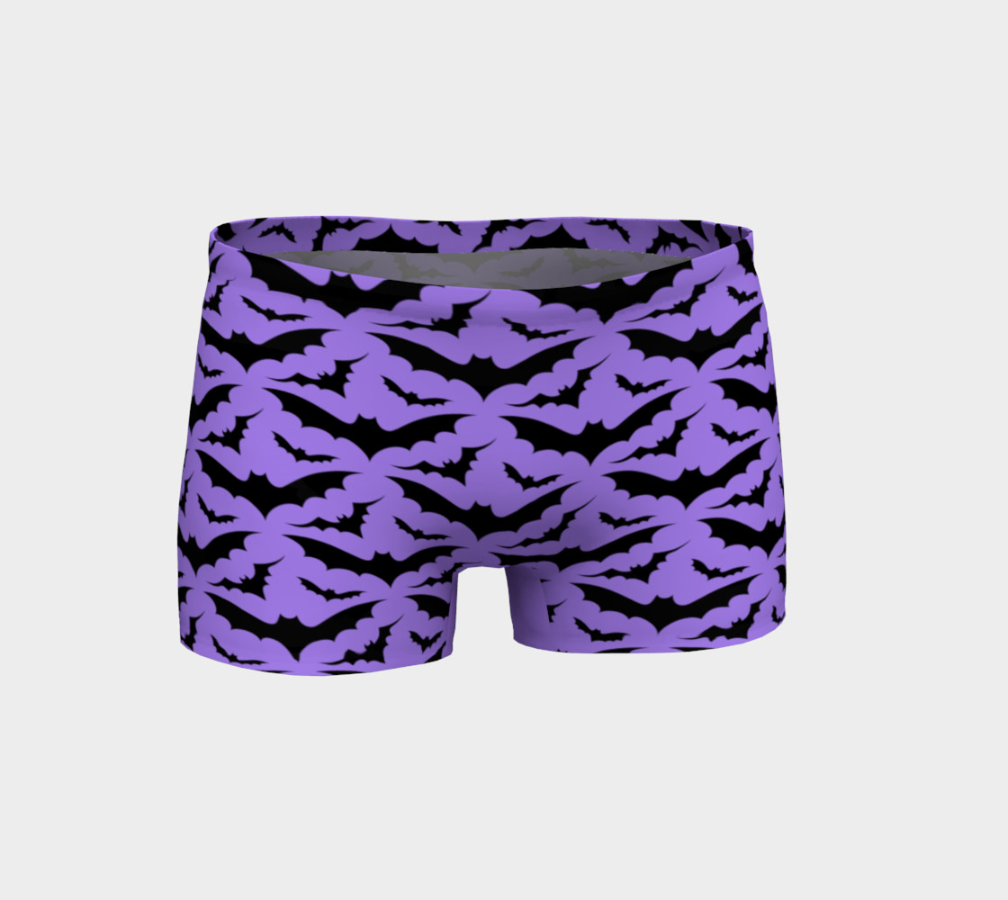 Purple Bats Yoga Shorts 3D preview