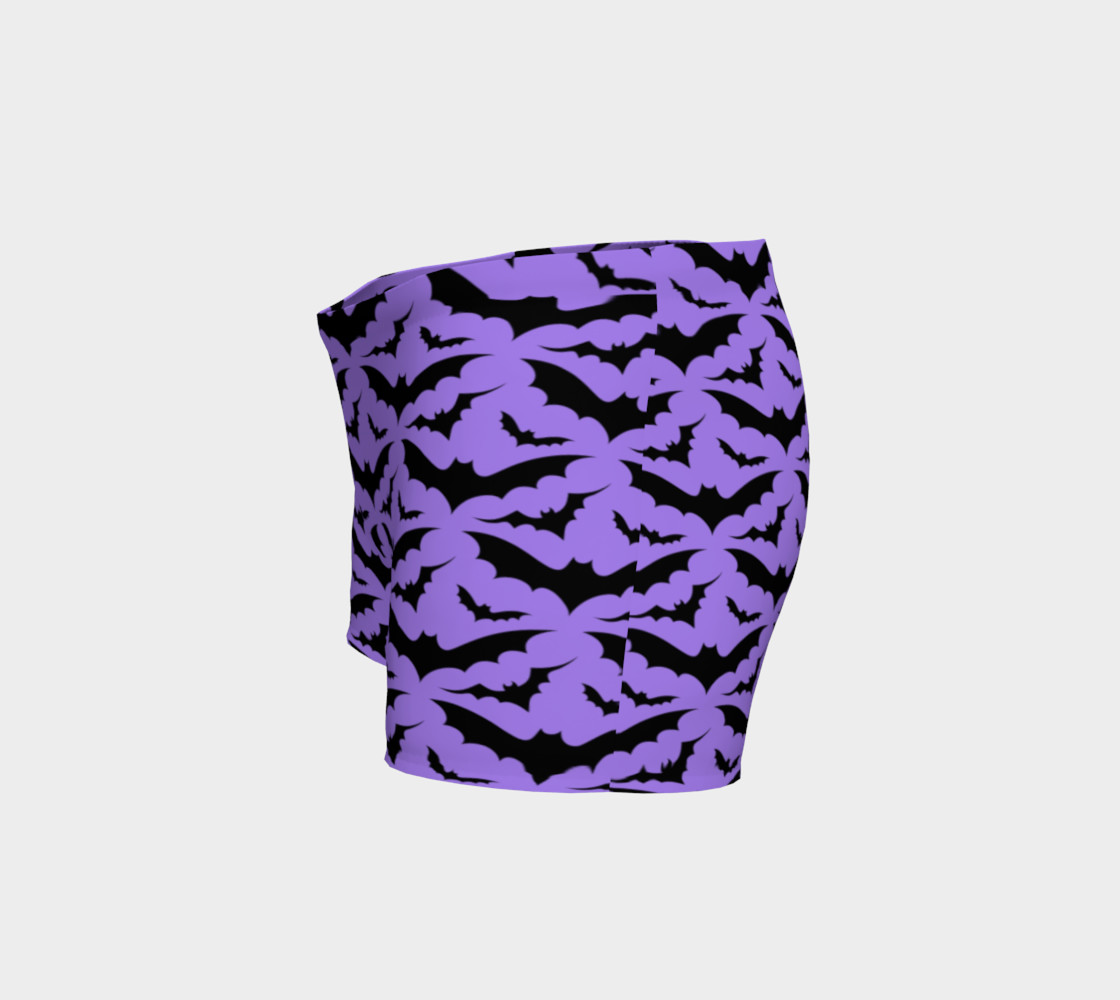 Purple Bats Yoga Shorts thumbnail #3