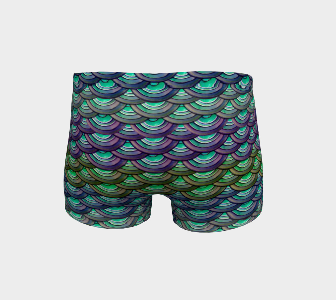 Mermaid, Serpent, Watercolor, Dragon Scales Shorts preview #4