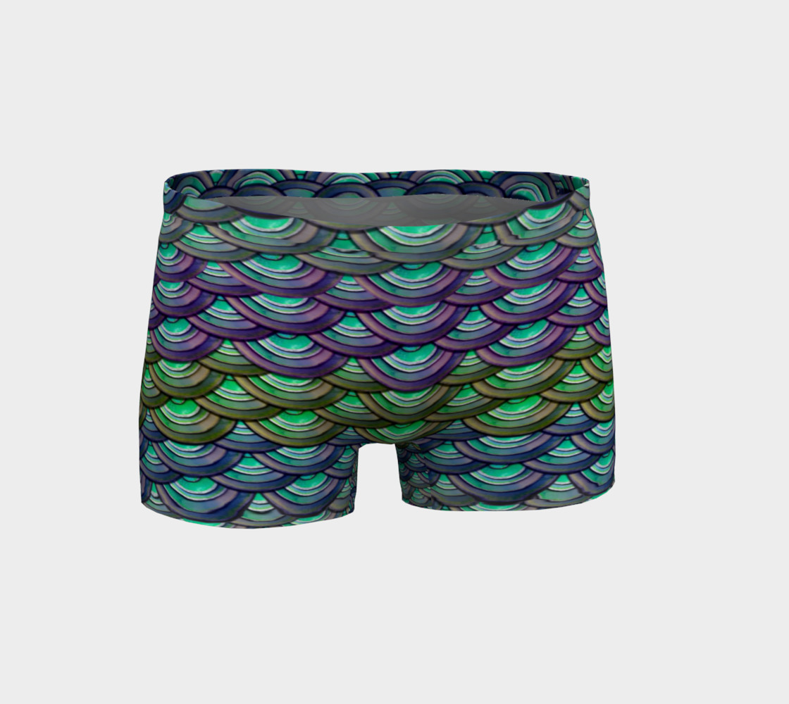 Mermaid, Serpent, Watercolor, Dragon Scales Shorts preview #1