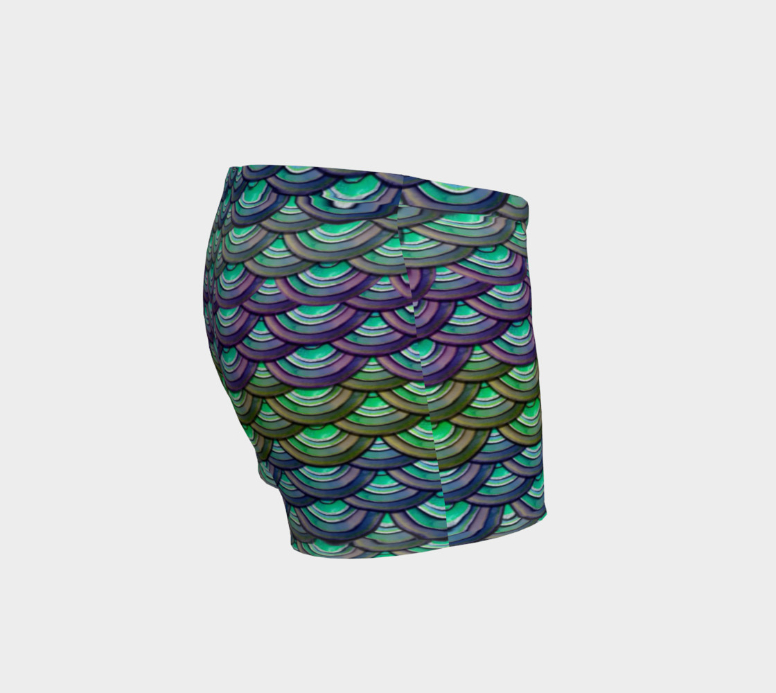 Mermaid, Serpent, Watercolor, Dragon Scales Shorts preview #3
