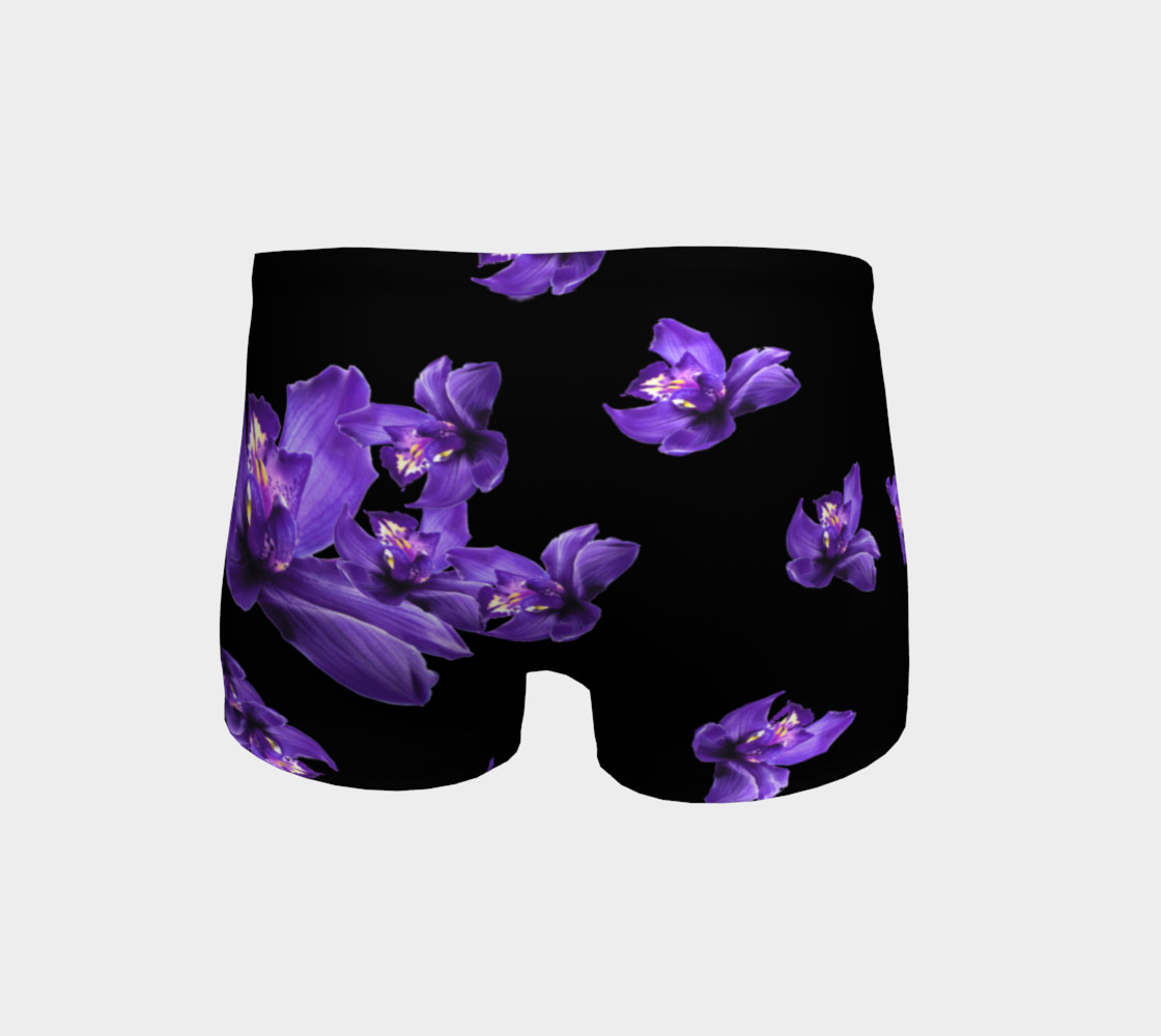 Purple Flower Work Out Shorts preview #4