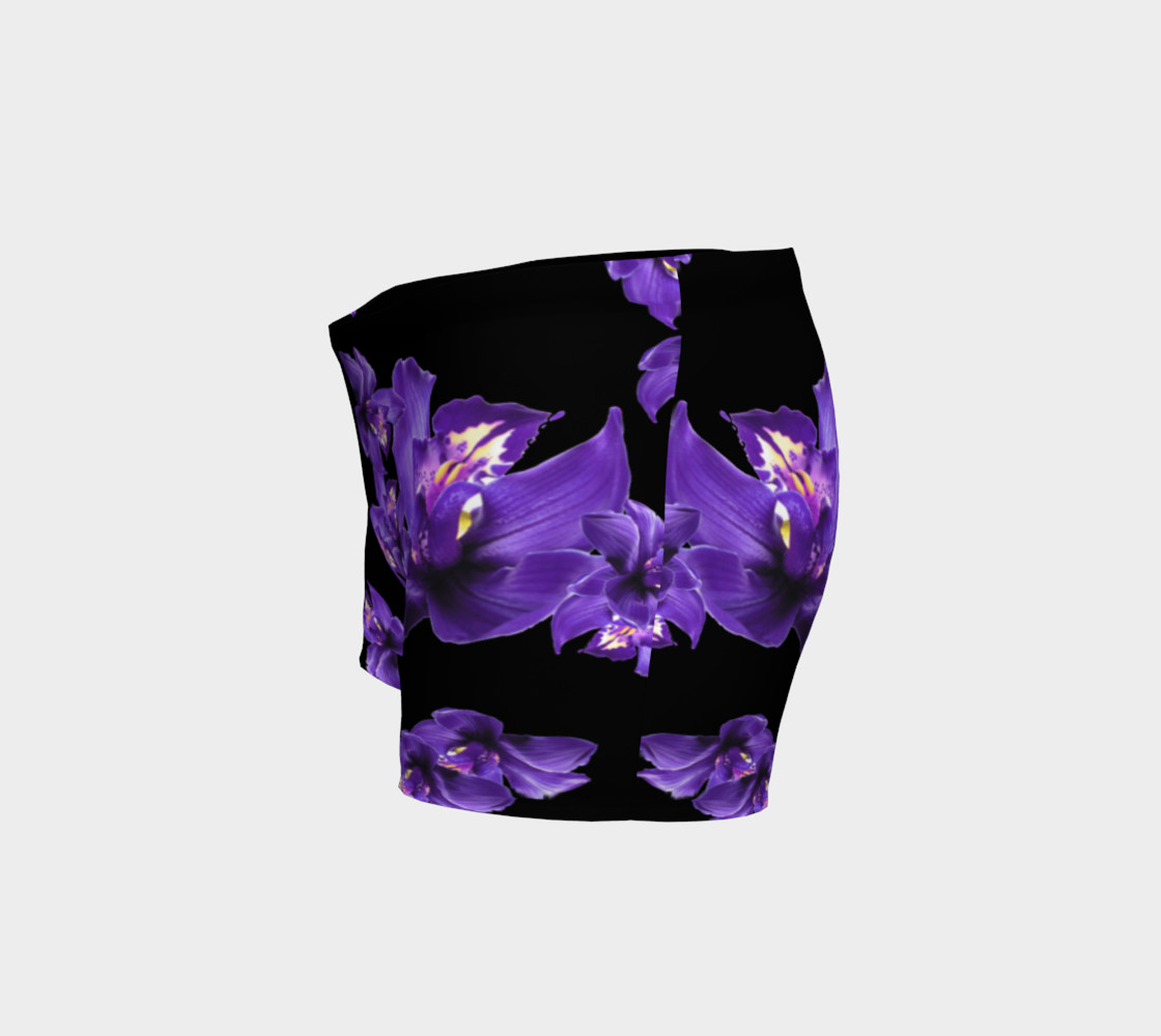 Purple Flower Work Out Shorts thumbnail #3