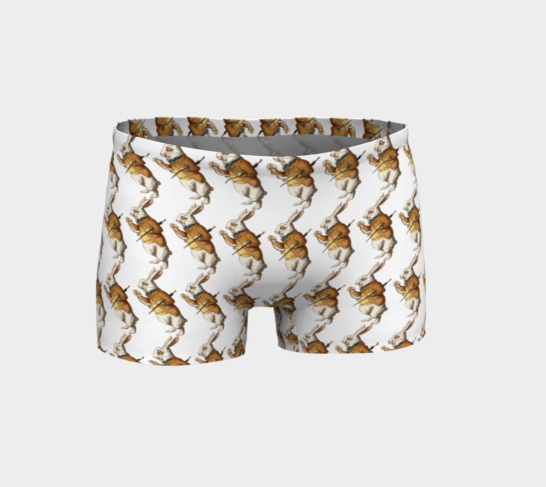 White Rabbit in Color from Alice Adventures in Wonderland Pattern Shorts preview #1