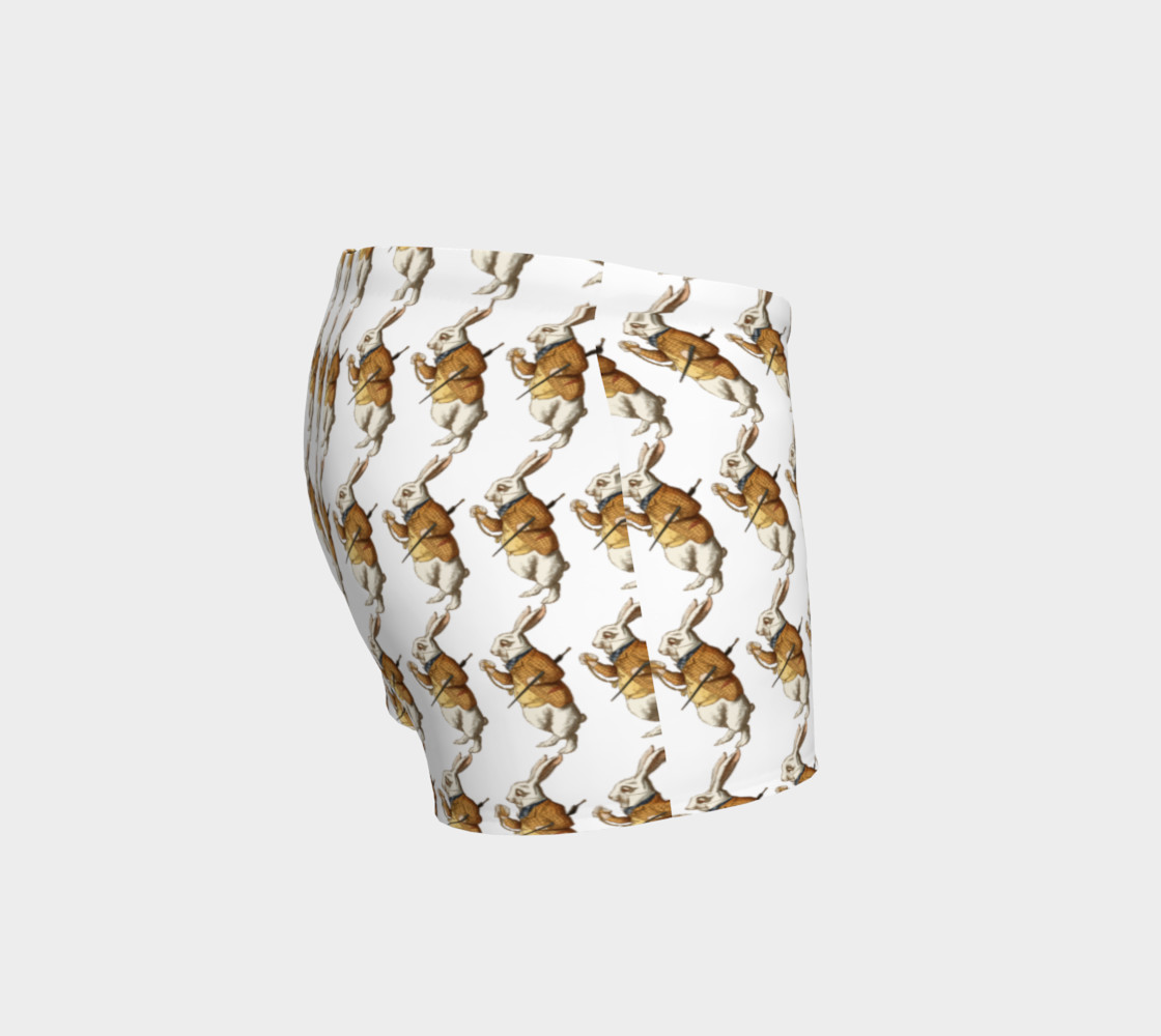 White Rabbit in Color from Alice Adventures in Wonderland Pattern Shorts preview #3