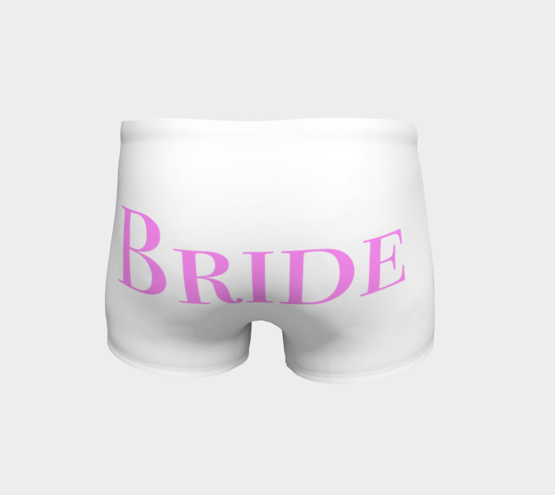 Bride white and pink wedding shorts preview #4