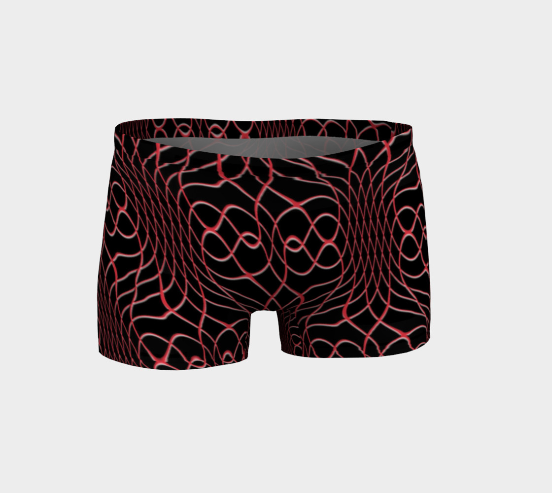 Black Red Pineapple Twist Shorts 3D preview