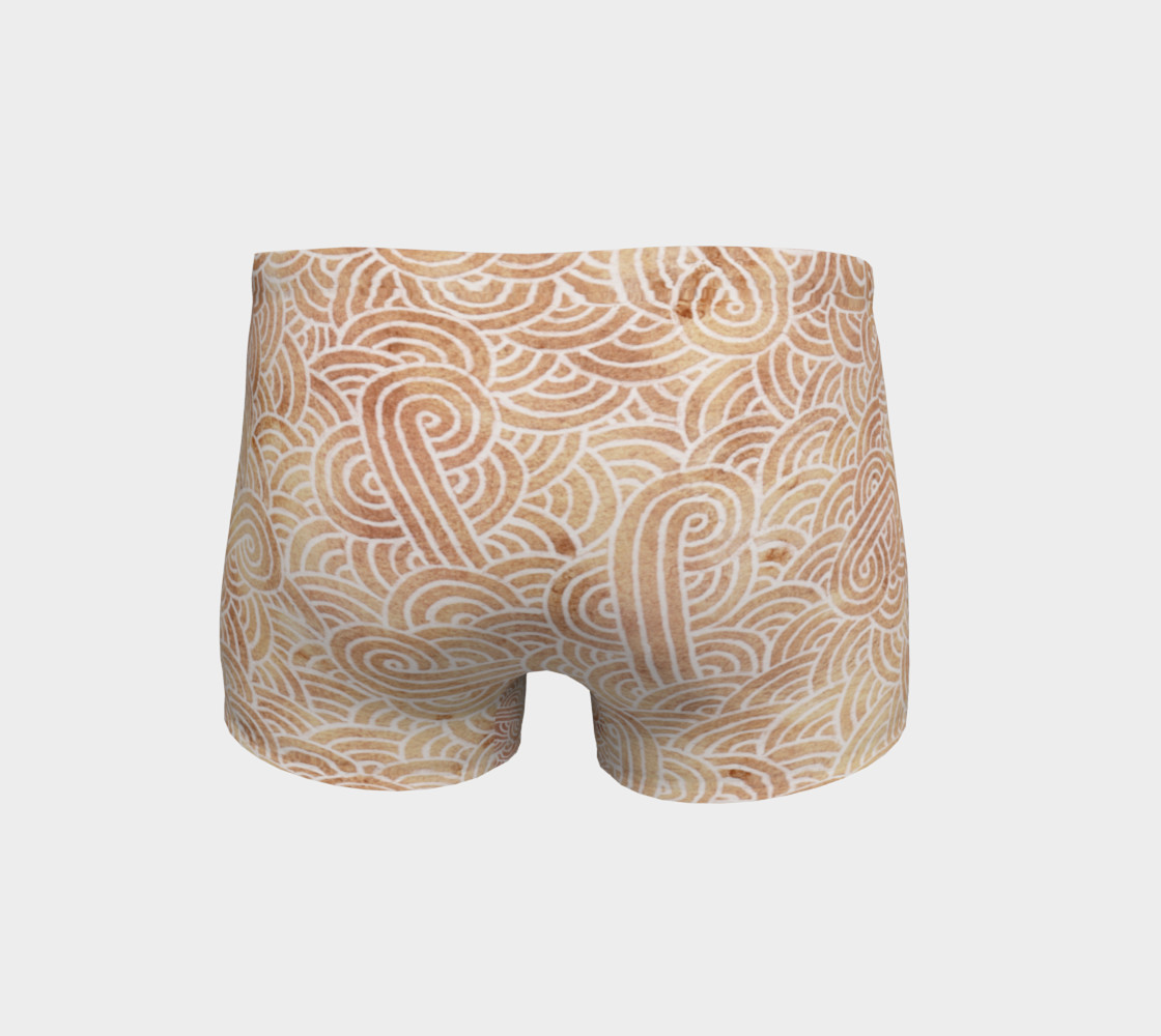 Iced coffee and white swirls doodles Shorts preview #4