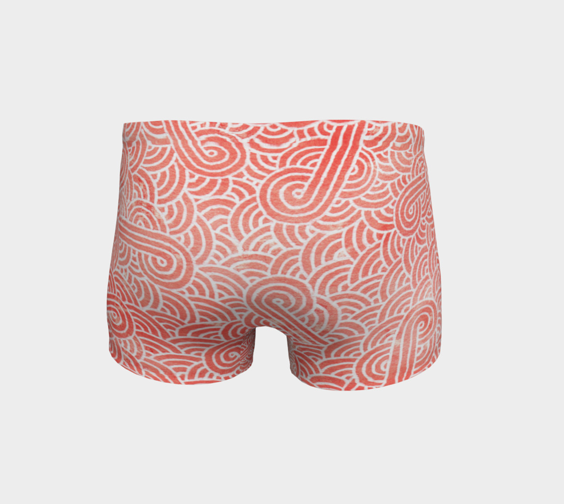 Peach echo and white swirls doodles Shorts preview #4