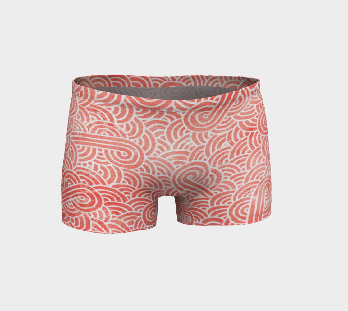 Peach echo and white swirls doodles Shorts preview #1