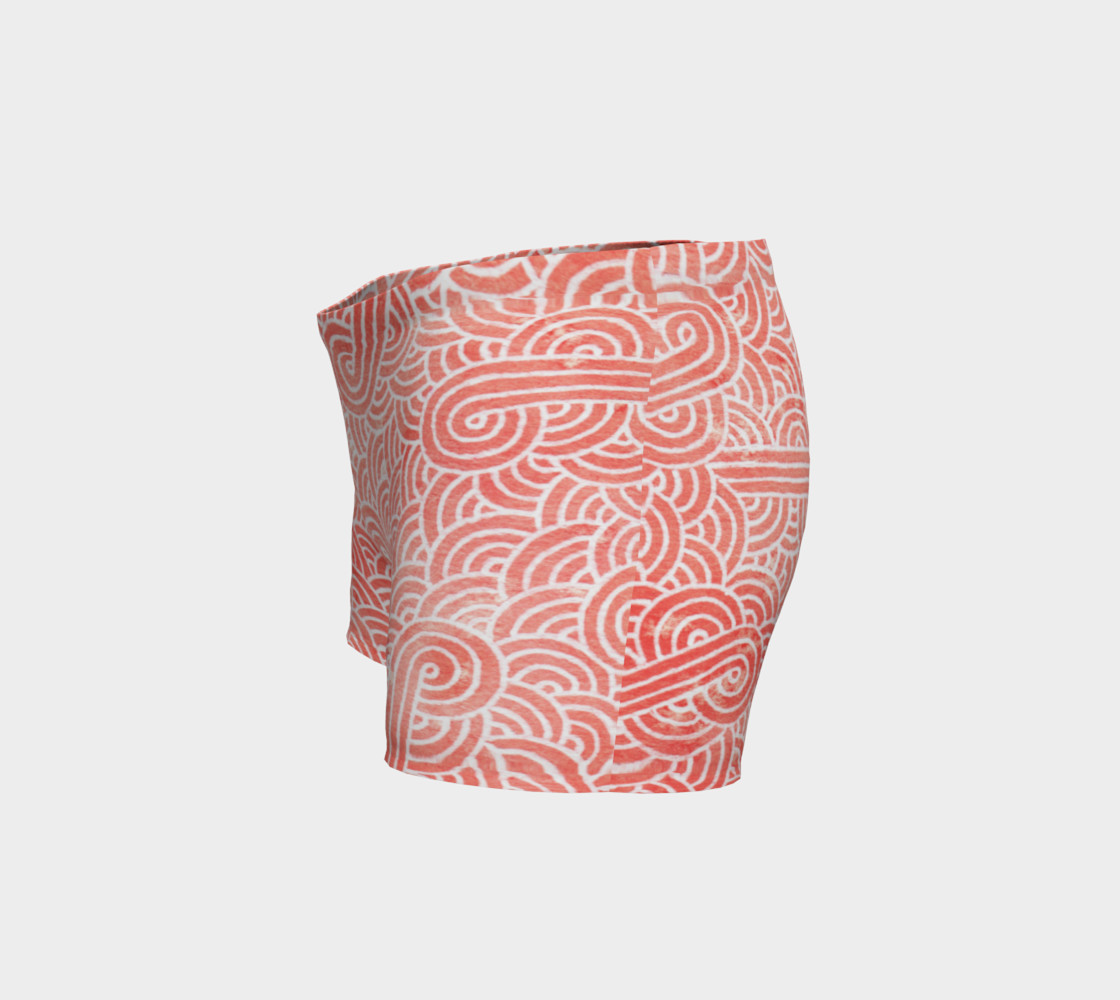 Peach echo and white swirls doodles Shorts preview #2