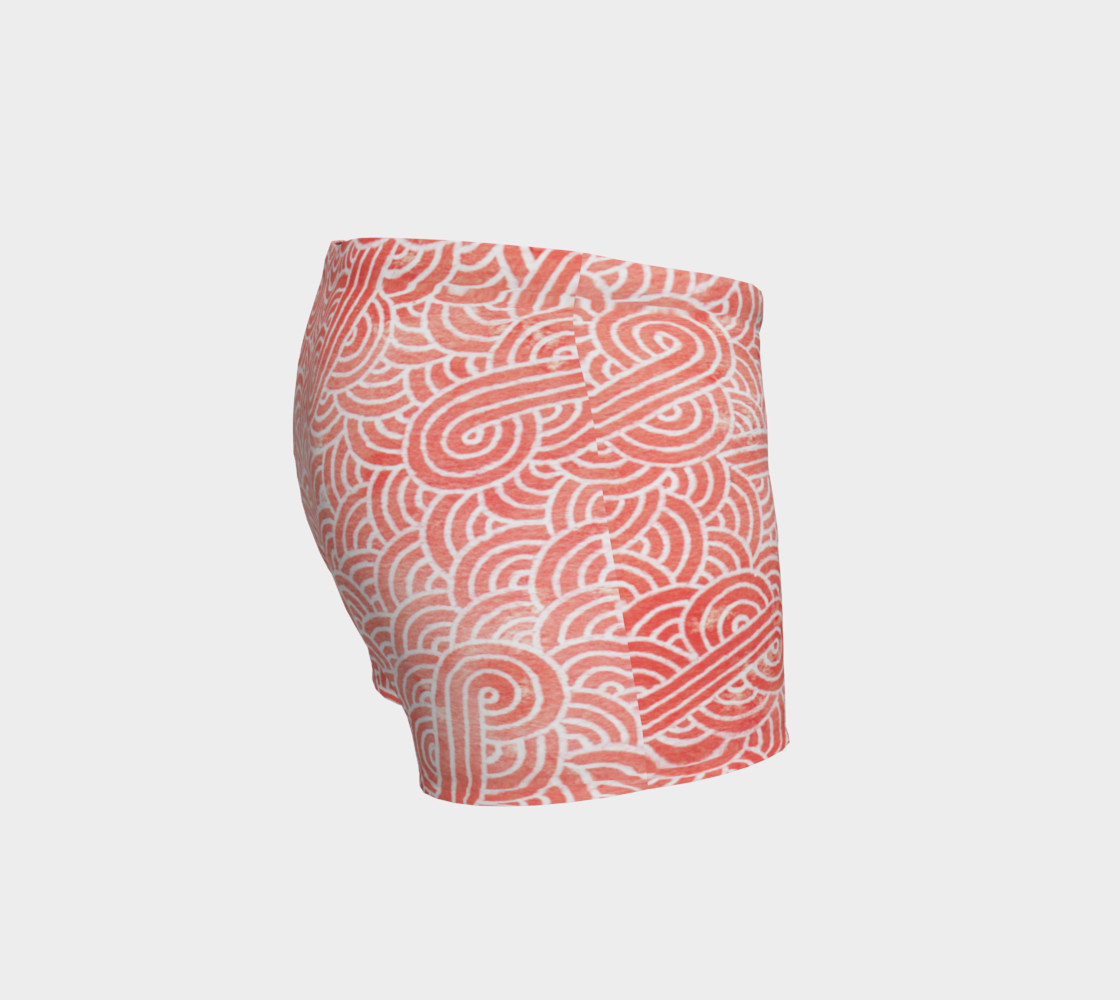 Peach echo and white swirls doodles Shorts preview #3
