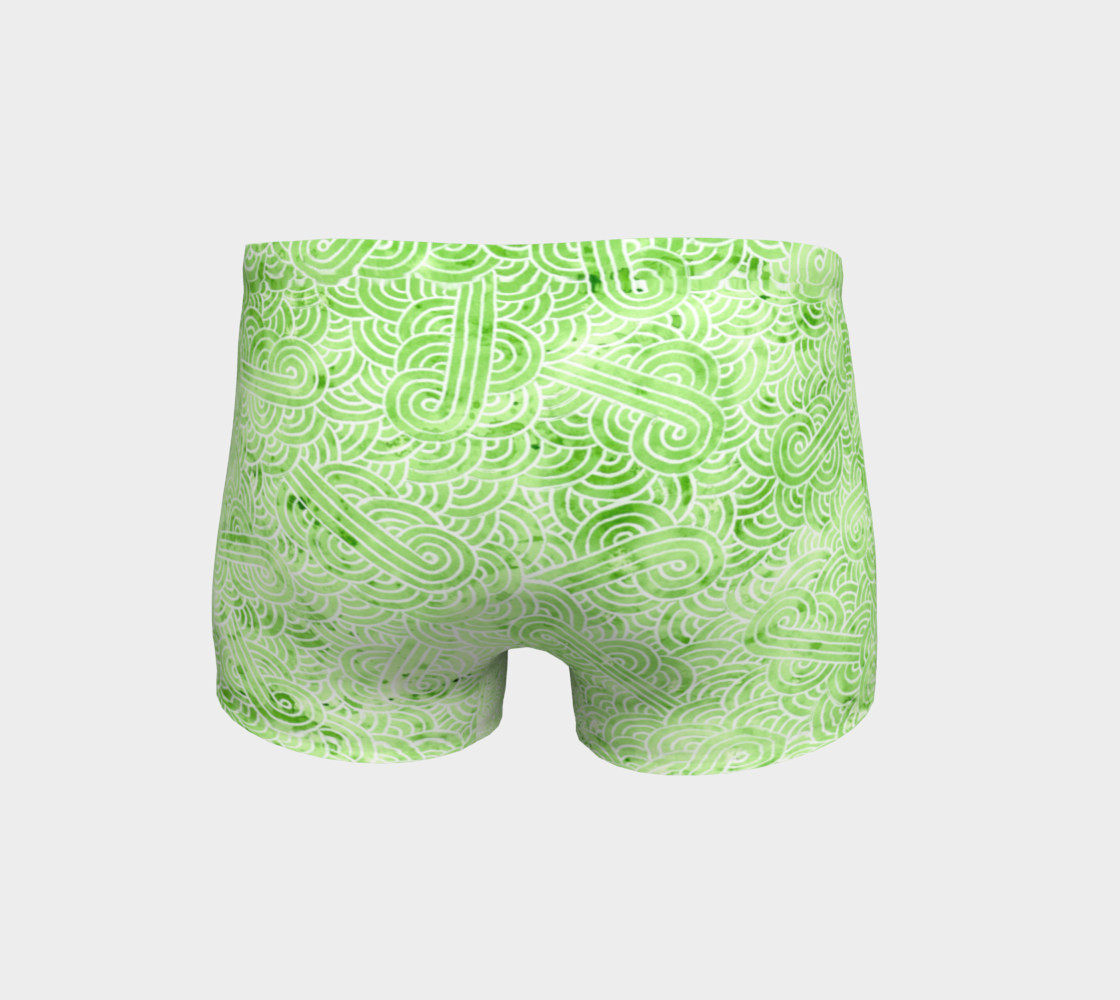 Greenery and white swirls doodles Shorts preview #4