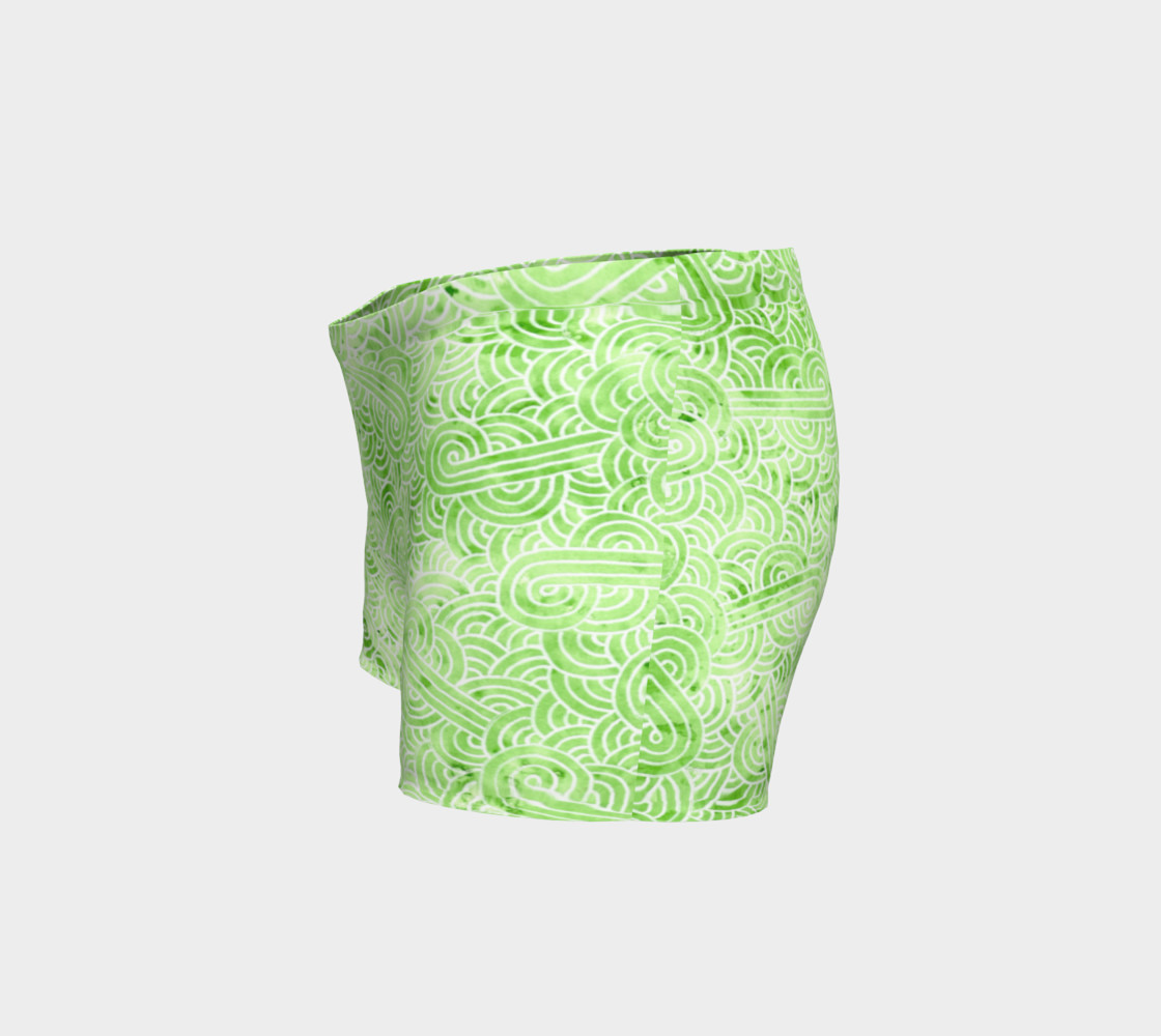 Greenery and white swirls doodles Shorts preview #2