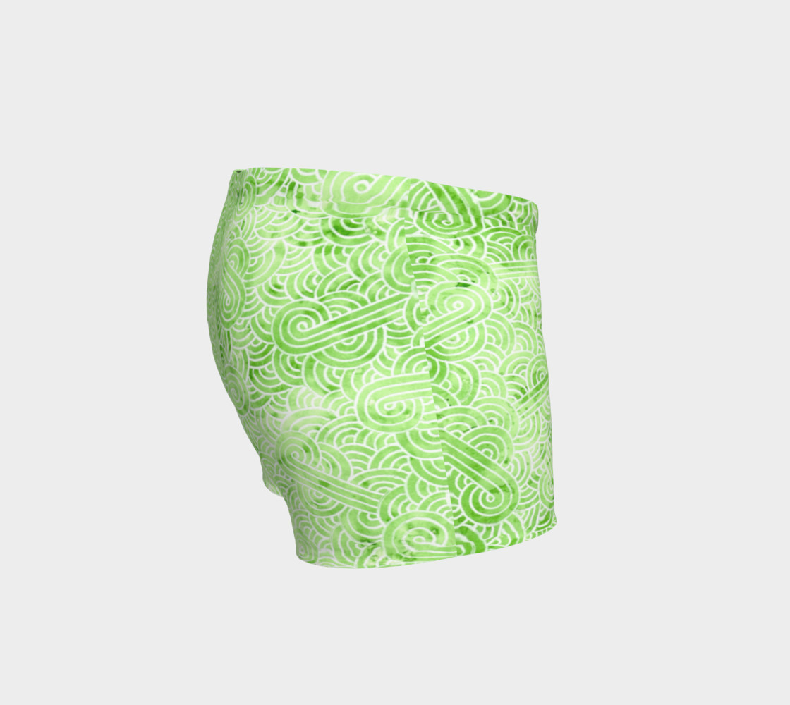 Greenery and white swirls doodles Shorts preview #3