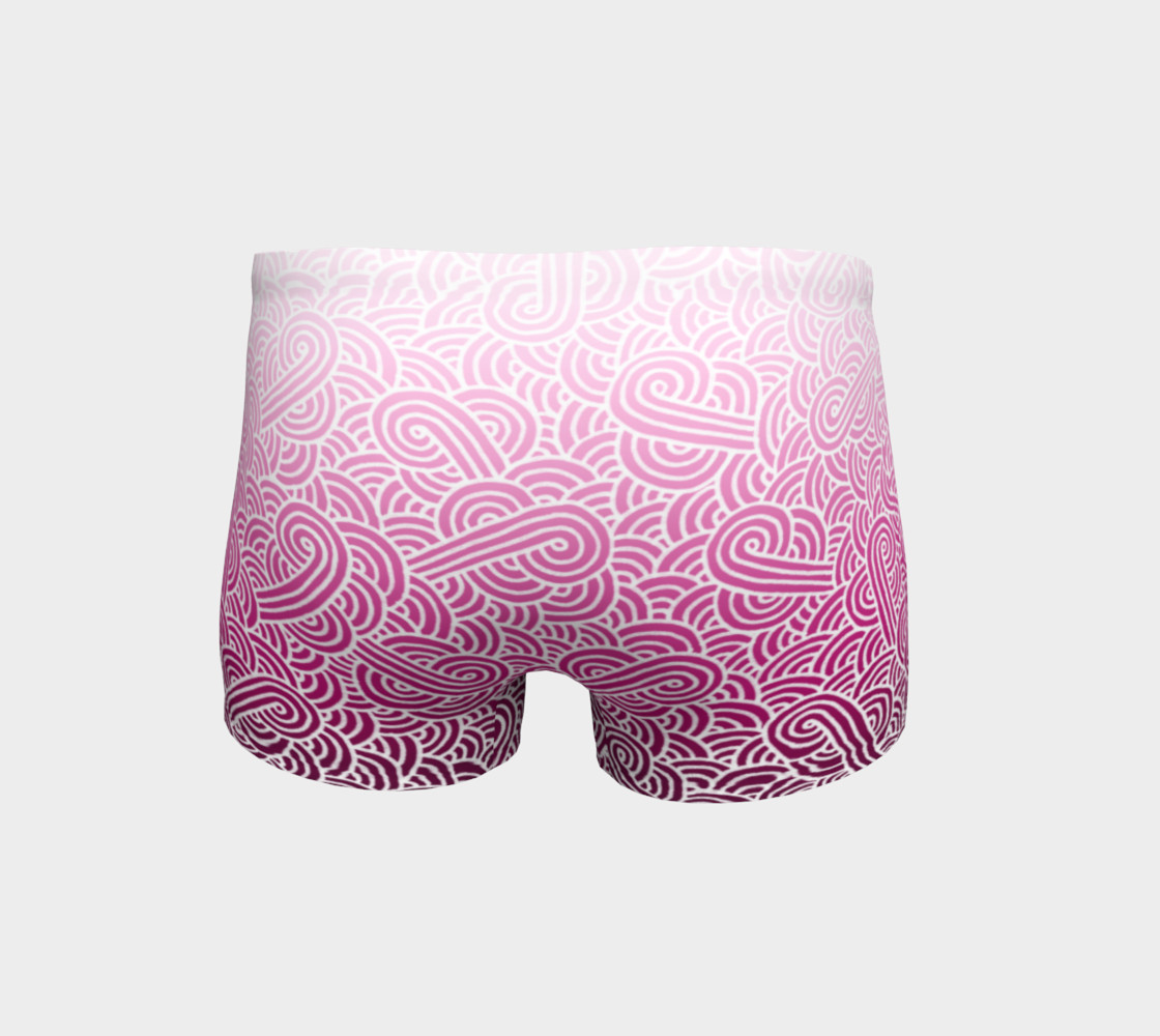 Ombre pink and white swirls doodles Shorts thumbnail #5