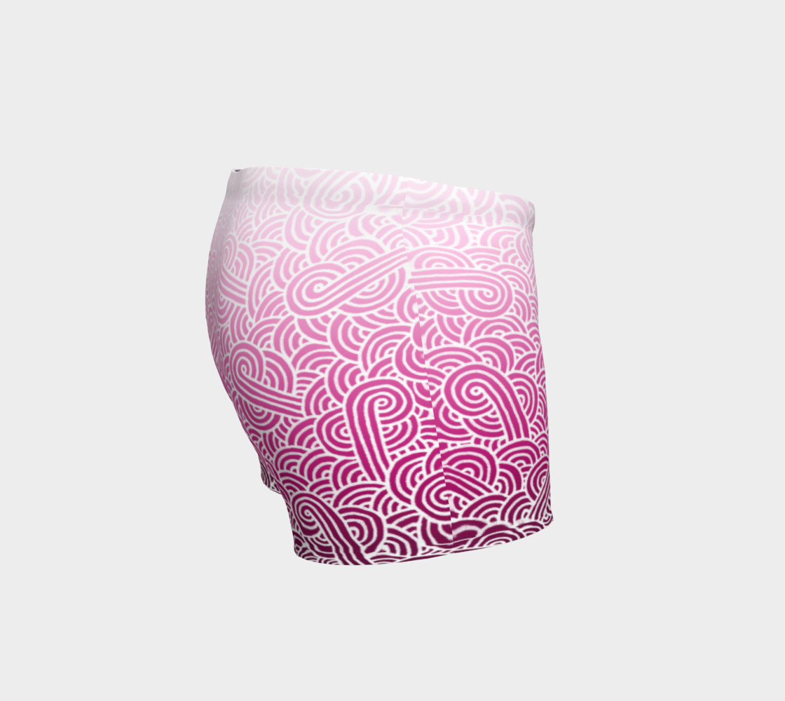 Ombre pink and white swirls doodles Shorts preview #3