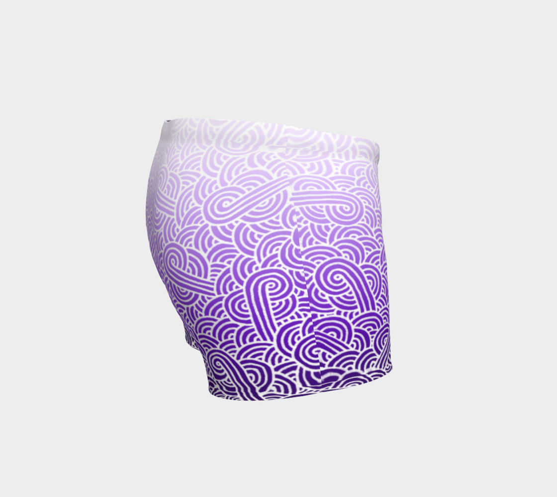 Ombre purple and white swirls doodles Shorts thumbnail #4