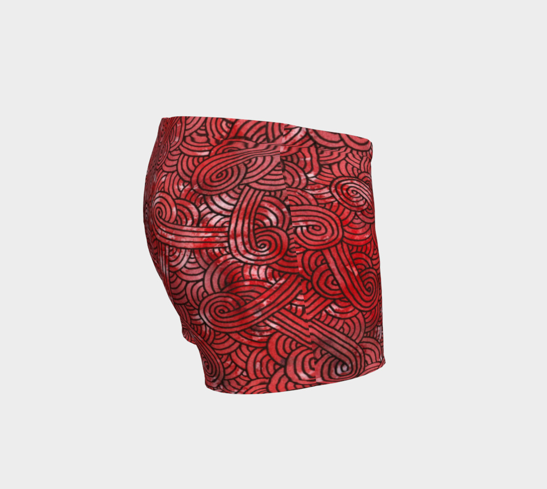 Red and black swirls doodles Shorts preview #3