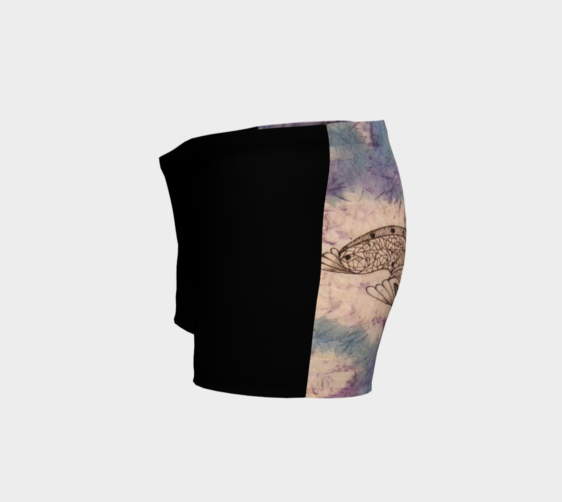 Dragonfly Bum Watercolor Batik Womens Athletic Shorts preview #2