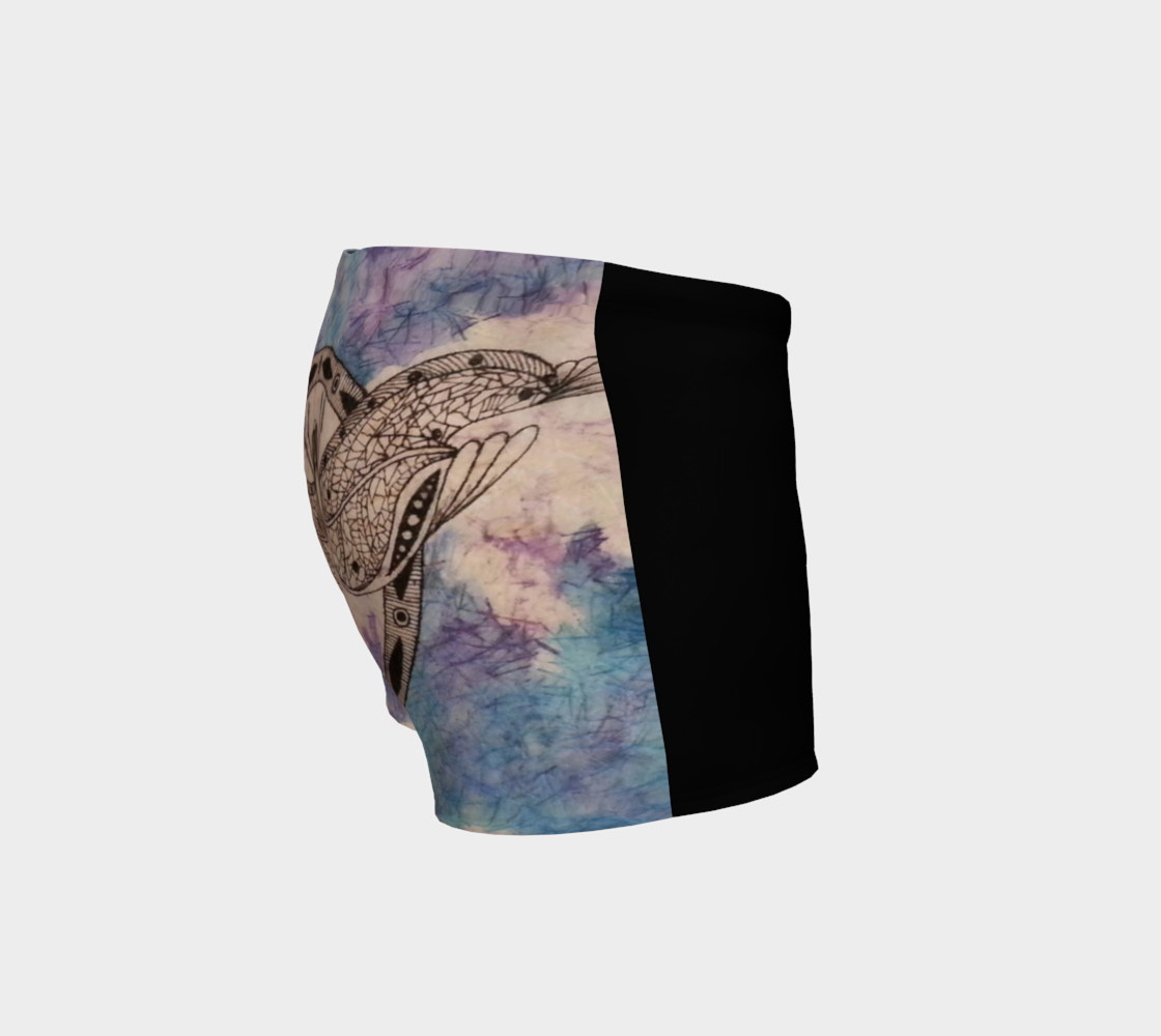 Dragonfly Bum Watercolor Batik Womens Athletic Shorts preview #3