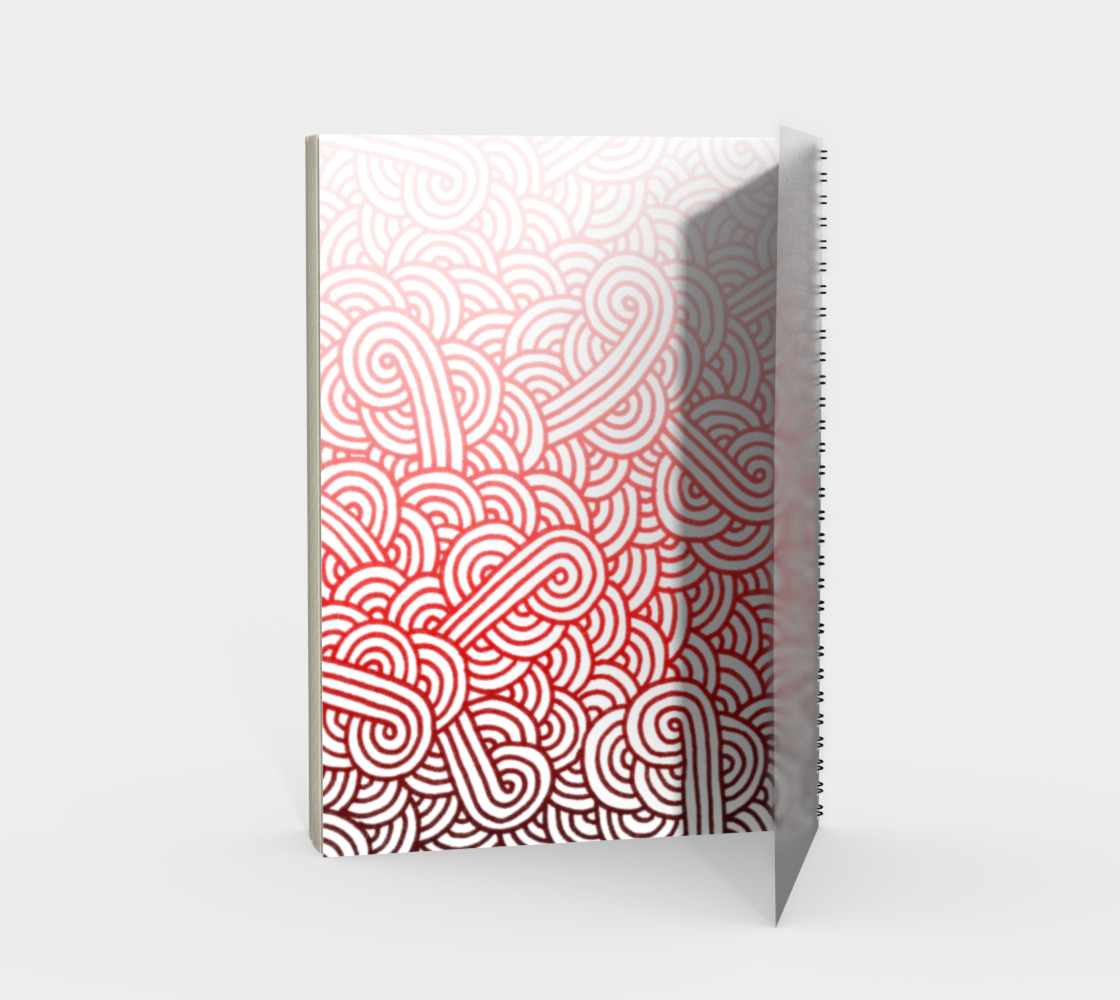Gradient red and white swirls doodles Spiral Notebook thumbnail #3