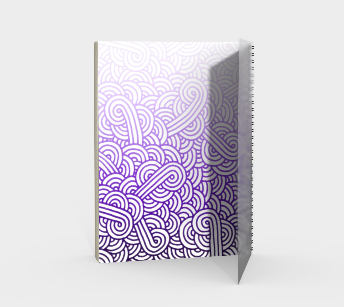 Gradient purple and white swirls doodles Spiral Notebook preview #2