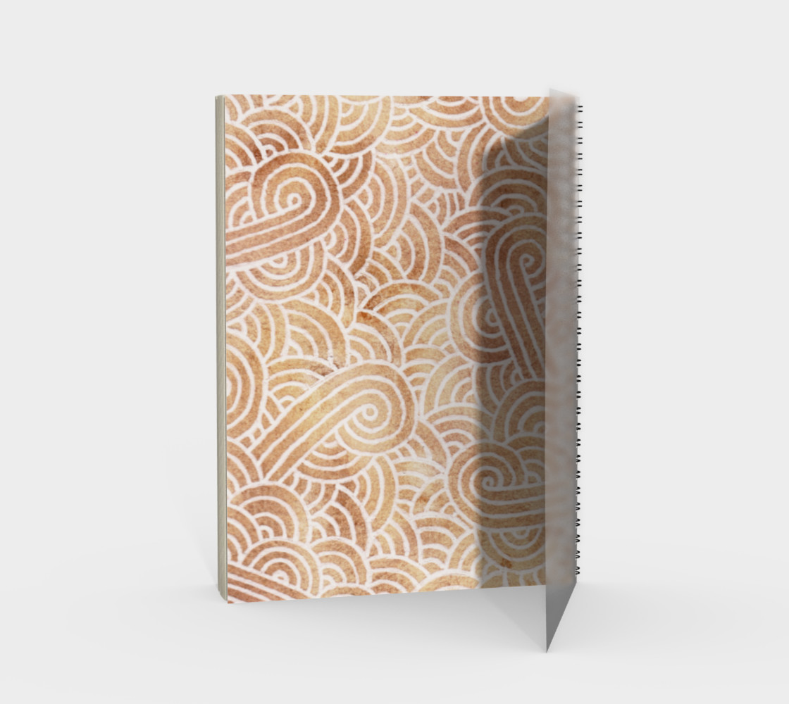 Iced coffee and white swirls doodles Spiral Notebook preview #2